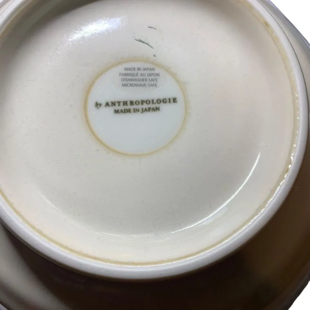 Anthropologie Geometric Design Cream Quorra Bowl Servingware Decorative Japan